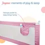 LuvLap Bed Rail Guard for Baby / Kids Safety 180cm x 72 cm Portable & Foldable baby safety essential Adjustable Height fits all bed sizes (Pink - without print), 5 image