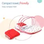 LuvLap Baby Bed with Thick Mattress Mosquito Net with Zip Closure & Neck Pillow Baby Bedding for New Born 3M+ Stars Print Baby Sleeping Bed of 78x45x40cm Size (White & Red), 5 image