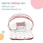 LuvLap Baby Bed with Thick Mattress Mosquito Net with Zip Closure & Neck Pillow Baby Bedding for New Born 3M+ Stars Print Baby Sleeping Bed of 78x45x40cm Size (White & Red), 2 image