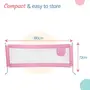 LuvLap Bed Rail Guard for Baby / Kids Safety 180cm x 72 cm Portable & Foldable baby safety essential Adjustable Height fits all bed sizes (Pink - without print), 7 image