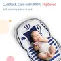 LuvLap Baby Bed with Thick Mattress Mosquito Net with Zip Closure & Neck Pillow Baby Bedding for New Born 3M+ Parachute Print Baby Sleeping Bed(White & Blue), 4 image