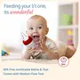Luv Lap Anti-Colic Slim/Regular Neck Essential Baby Feeding Bottle 125ml New Born/Infants/Toddler upupto 3 Years BPA Free Pack of 1 Whie and Red, 2 image