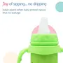 LuvLap 4 in 1 Slim Neck Steel Baby Bottle Cum Sipper with Handle Made ofÂ SS304 Rust Free Steel BPA Free Odour Free Anti Colic Nipple Spout Weighted Straw & Cap Green 3M+ 240 ml, 5 image