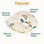 LuvLap Memory Foam Baby Head Shaping Pillow Baby Pillow for Preventing Flat Head Syndrome 24 cm X 21 cm X 4 cm 0m+ Apple Shape Rainbow Print (Teal)(Pack of 1), 2 image