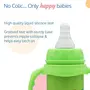 LuvLap 4 in 1 Slim Neck Steel Baby Bottle Cum Sipper with Handle Made ofÂ SS304 Rust Free Steel BPA Free Odour Free Anti Colic Nipple Spout Weighted Straw & Cap Green 3M+ 240 ml, 4 image