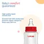 Luv Lap Anti-Colic Slim/Regular Neck Essential Baby Feeding Bottle 125ml New Born/Infants/Toddler upupto 3 Years BPA Free Pack of 1 Whie and Red, 3 image