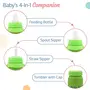LuvLap 4 in 1 Slim Neck Steel Baby Bottle Cum Sipper with Handle Made ofÂ SS304 Rust Free Steel BPA Free Odour Free Anti Colic Nipple Spout Weighted Straw & Cap Green 3M+ 240 ml, 2 image