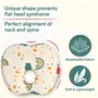 LuvLap Memory Foam Baby Head Shaping Pillow Baby Pillow for Preventing Flat Head Syndrome 24 cm X 21 cm X 4 cm 0m+ Apple Shape Rainbow Print (Teal)(Pack of 1), 4 image