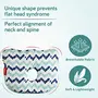 LuvLap Memory Foam Baby Head Shaping Pillow Baby Pillow for Preventing Flat Head Syndrome 25 cm X 21 cm X 4.2 cm 0m+ Bunny Shape Zigzag Print (Sky Blue)(Pack of 1), 4 image
