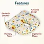 LuvLap Memory Foam Baby Head Shaping Pillow Baby Pillow for Preventing Flat Head Syndrome 25 cm X 21 cm X 4.2 cm 0m+ Bunny Shape Floral Print (Yellow), 2 image