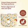 LuvLap Memory Foam Baby Head Shaping Pillow Baby Pillow for Preventing Flat Head Syndrome 25 cm X 21 cm X 4.2 cm 0m+ Bunny Shape Floral Print (Yellow), 4 image