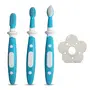 LuvLap Baby 3 Stage Training Toothbrush Set with Anti Choking Shield Baby Oral Hygiene (Blue) & LuvLap Silicone Food/Fruit Nibbler with Extra Mesh Elegant Blue, 2 image