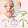 LuvLap Baby Feeding Spoon Set of 2 for Kids 4 Months+ (Green & Pink) & Luvlap Anti-Colic Slim Wild Flowers Baby Feeding Bottle 125ml Green, 4 image