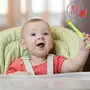 LuvLap Baby Feeding Spoon Set of 2 for Kids 4 Months+ (Green & Pink) & Luvlap Anti-Colic Slim Wild Flowers Baby Feeding Bottle 125ml Green, 3 image