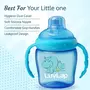 LuvLap Baby Food and Fruit Feeder Twin Pack with Three Feeder Sack Sizes BPA Free Brown and Blue & LuvLap Hippo Sipper Blue, 6 image