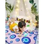 Masu Living Evil Eye Kids Yoga Mat | Non toxic multipurpose | Peach Colour | Ideal for 0-10 years of age, 2 image