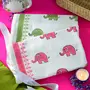 Masu Living Pink & Green Elephants Bath Towel | Quick Dry Super Absorbent - Set of 2, 2 image