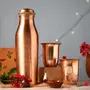 Copper Wellness set. One copper bottle engraved with Yogeshwaraya chant (950ml) and two copper tumblers (200ml each). A set of traditional wellbeing.