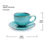 Treo by Milton ECLAT Cup N Saucer Set of 12 Cyan Blue | Tea | Coffee | Milk | Hot Chocolate | Latte | Cappuccino | Mocha | Espresso, 6 image