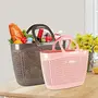 Milton Pluto Shopping Small Bag Pink (40.5 x 15 x 36.8 cm) | Grocery Bag |BPA Free | Easy to Carry | Reusable Bag | Food Grade(Polypropylene), 7 image