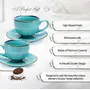 Treo by Milton ECLAT Cup N Saucer Set of 12 Cyan Blue | Tea | Coffee | Milk | Hot Chocolate | Latte | Cappuccino | Mocha | Espresso, 5 image