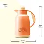 Milton Vienna 1000 Vacuum Insulated Inner Glass Hot or Cold Flask 1 Litre Orange | Easy to Carry | BPA Free | Easy Grip | Food Grade | Odour Proof | Leak Proof, 7 image