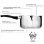 Milton Pro Cook Stainless Steel Sandwich Bottom Sauce/Tea Pan with bakelite handle 14 cm/1.2 litre Silver | Induction Safe | Flame Safe | Hot Plate Safe | Dishwahser Safe, 7 image