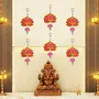 Festive Vibes Lotus Pink Jhumka Wall Decor Hanging Set of 6 - Diwali Showpiece Gift Home Temple Pooja Festival Wedding Marriage Stage Decoration, 2 image