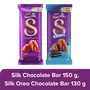 Cadbury Dairy Milk Silk Chocolate Bar Large Combo (Silk Plain 150 g Silk Oreo 130 g) 280 g, 2 image