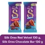Cadbury Dairy Milk Silk Chocolate Bar Large Combo (Silk Oreo Red Velvet 130 g Silk Oreo Chocolate Bar 130 g), 2 image