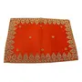 Festive Vibes Velvet Puja Assan Cloth/Puja Aasan/Puja Chowki Assan/Puja Altar Cloth Aasan kapda Velvet MatSize - 12 * 18 InchOrange