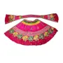 Festive Vibes Polystere Matarani Dress of Chunri Patka/Lehenga Patka Dress for Durga/Lakshmi/saraswat Devi Dress Margashirsha Ghaghra Choli for Matarani 1 Piece Size - 6 Inch (Pink)