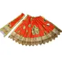 Festive Vibes Polystere Matarani Dress of Chunri Patka/Lehenga Patka Dress for Goddess Poshak for Durga/Lakshmi/Saraswat Devi Dress Margashirsha Ghaghra Choli for Matarani 1 Piece Size - 5 Inch (Orange)