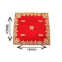 Festive Vibes Velvet Embroidered Baithak Assan/Ganpati Rumal Velvet Plain Pooja Cloth/Puja Assan/Puja Chowki Assan Puja Altar Cloth for Multipurpose use for Home Mandir Size- 18 * 18 Inch (Red), 2 image