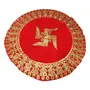 Festive Vibes Pooja Chowki Assan/Puja Assan/Embroidered Puja Altar Cloth for Multipurpose/Prasad Thali Cover/Puja Table Assan/Karwachauth Thali Cover Diameter - 13 Inch