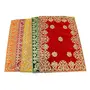 Festive Vibes Pooja Fabric Chowki Assan Cloth Accessories Home Decor Accessories Combo Set with AGARBATTI Stand (Multicolour 10x14 Inch) 5 PCS, 2 image