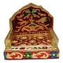 Festive Vibes Meenkari Singhasan for Laddu Gopal/Ladoo Gopal Sinhasan for Pooja Mandir/Bed for Bal Gopal/Wooden Small God Temple/Handcrfated Singhasan for Bed/Ladoo Gopal AccessoriesSize - 1 No, 2 image