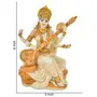 Festive Vibes Saraswati Ji Polyresin Marble dust Murti for Pooja Room I Home Temple Decoration Items I god Idols I Statue I God Idols I Home Temple Decoration Items (Size :: 6x3 Inch) Gold, 2 image