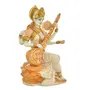 Festive Vibes Saraswati Ji Polyresin Marble dust Murti for Pooja Room I Home Temple Decoration Items I god Idols I Statue I God Idols I Home Temple Decoration Items (Size :: 6x3 Inch) Gold, 5 image