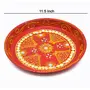 Festive Vibes Metal Pooja Thali Set for Karwachauth Decorated Golden Stone Lace/Stainless Steel Karwa chauth Puja thali Set for Vrat Poojan(Pack of 6 Item), 4 image