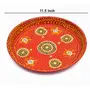 Festive Vibes Metal Decorated Golden Stone Lace Pooja Thali Set for Karwachauth/Stainless Steel Karwa chauth Puja thali Set for Vrat Poojan, 4 image