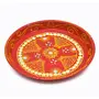 Festive Vibes Metal Pooja Thali Set for Karwachauth Decorated Golden Stone Lace/Stainless Steel Karwa chauth Puja thali Set for Vrat Poojan(Pack of 6 Item), 5 image