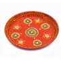 Festive Vibes Metal Decorated Golden Stone Lace Pooja Thali Set for Karwachauth/Stainless Steel Karwa chauth Puja thali Set for Vrat Poojan, 5 image