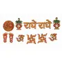 Festive Vibes Plastic Puja Articles for Pooja Room and Diwali Sticker Set of 6 (Kalash || Laxmi Pav || Om ||Radhey || Swastik ||Agarbatti & Deepak Stand) for Temple Home & Office Dcor, 3 image