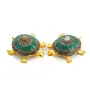 Festive Vibes Feng Shui Wish Fulfilling Brass Tortoise/Turtle with Secret Wish Compartment Pack of 2 (3.5 Inch)(Teal::Black), 4 image