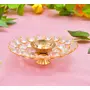 Festive Vibes Metal Akhand Diya Oil Puja Lamp - Decorative Round for Home Office Gifts Pooja Articles Dcor (Size :: 2x5 Inches)