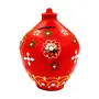 Festive Vibes Handcraft Terracotta Money Bank Coin Holder Piggy Bank Mitti Ki Gullak Coin Box Money Box - Gift Items for Kids and Adults (Red) (Medium Small (Height : 8 Inches.))