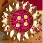 Festive Vibes Metal Urli Bowl - Decorative Lotus Design - Home Decor Showpieces (Gold 500 milliliter)