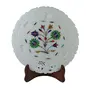 Silkrute Handcrafted Marble Decorative Plate With Inlay Work & Carving