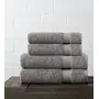 Amouve 100% Organic Cotton Towel Set of 4 [2 Bath Towel + 2 Hand Towel], Super-soft, Luxurious, 700 GSM - Stone Grey